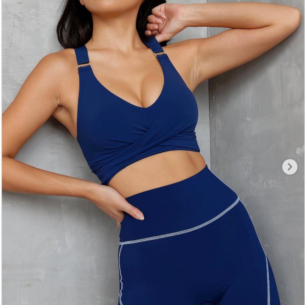 Candy Wrap Sports Bra - Midnight Navy - S (NWT)